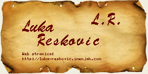 Luka Resković vizit kartica